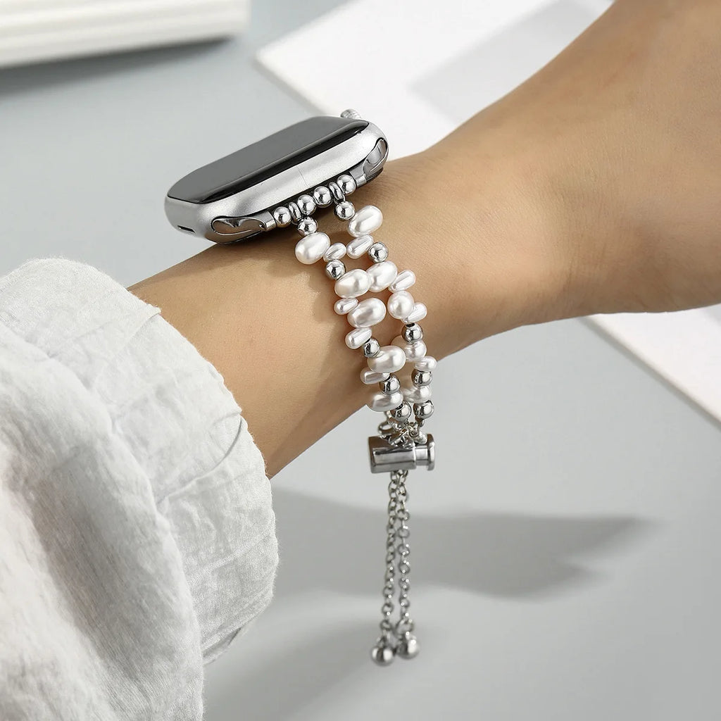 New Beads Metal Link Strap for Apple Watch Band