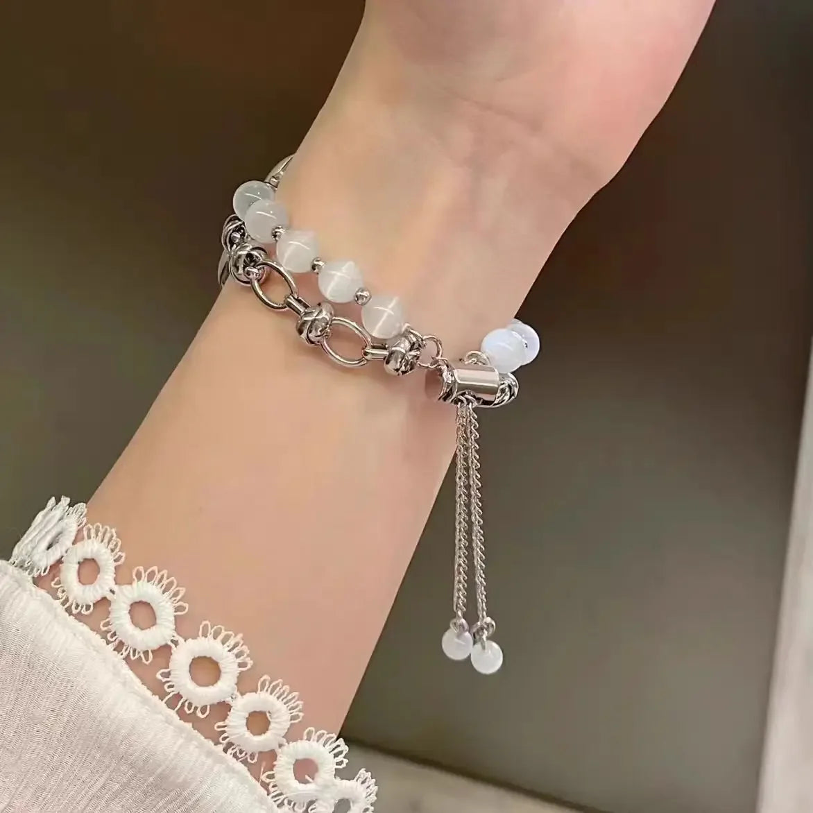 New Beads Metal Link Strap for Apple Watch Band