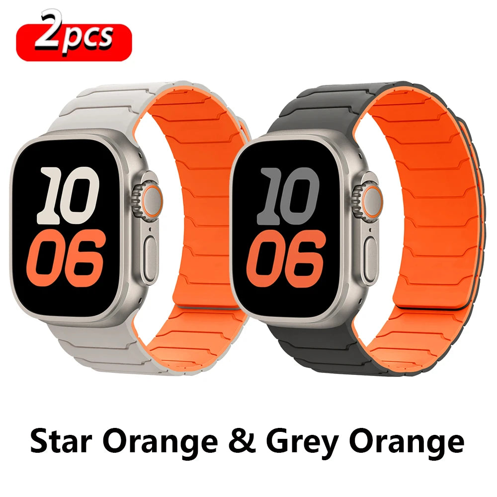 Magnetic Strap Bracelet for Smatwatch Apple - Silicone Bracelet Series 11 9 8 SE 10
