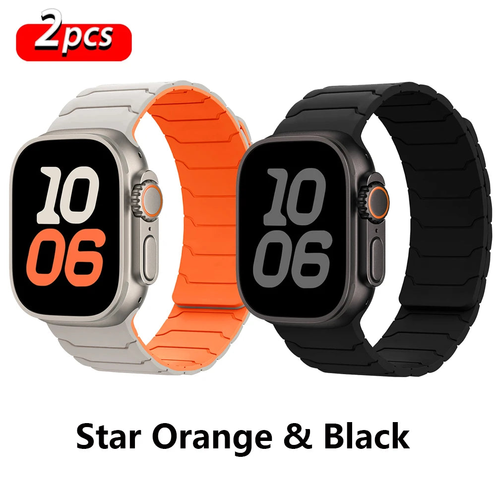 Magnetic Strap Bracelet for Smatwatch Apple - Silicone Bracelet Series 11 9 8 SE 10