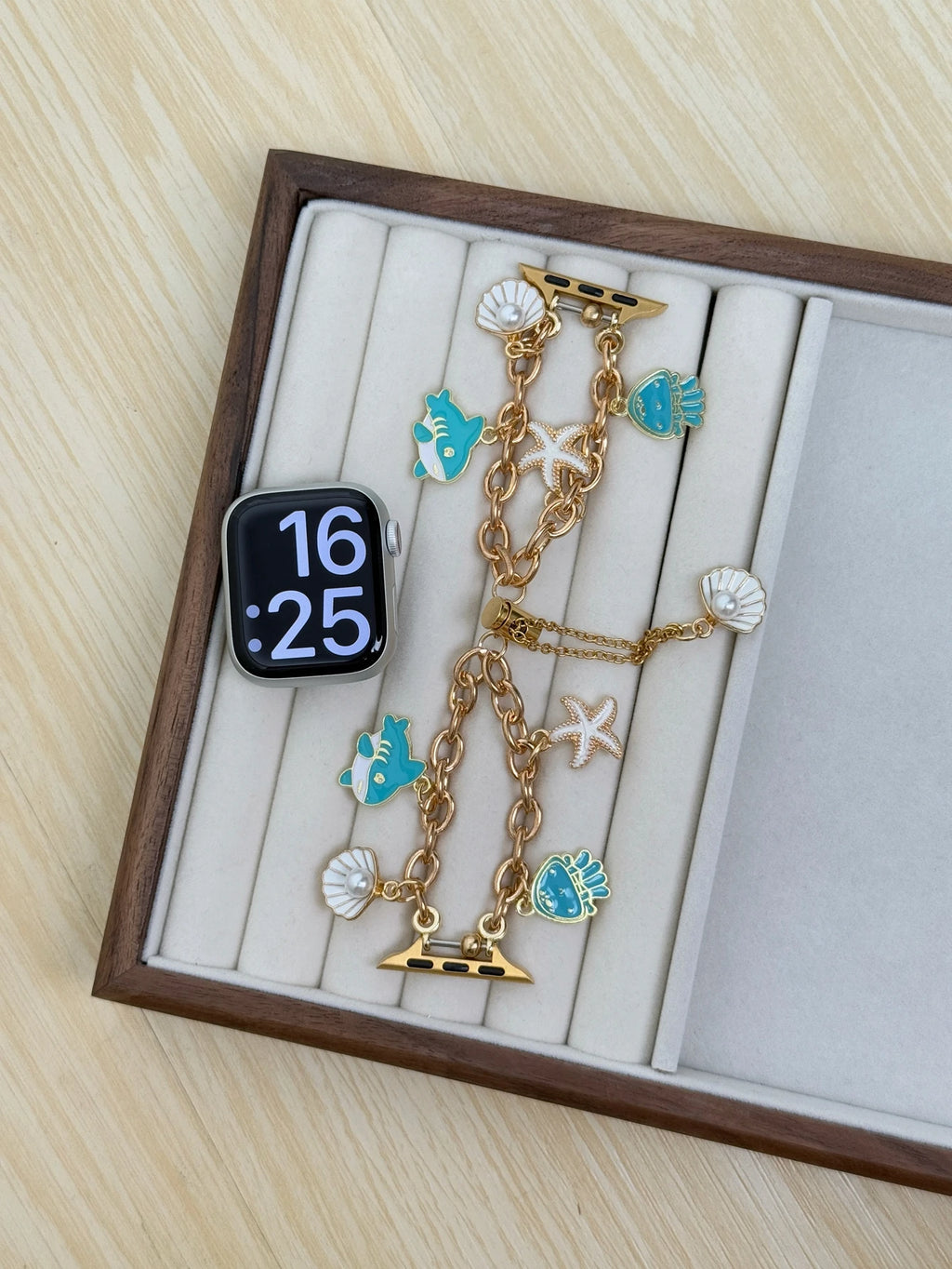 New Beads Metal Link Strap for Apple Watch Band