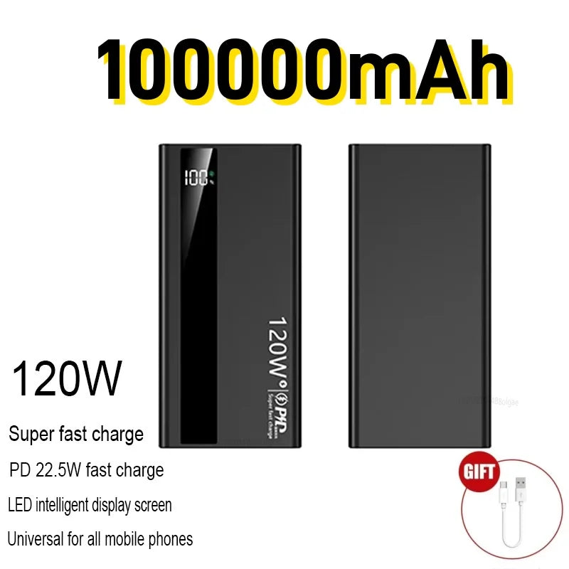 Power Bank 120W Fast Charging 50000mAh 100000mAh 200000mAh