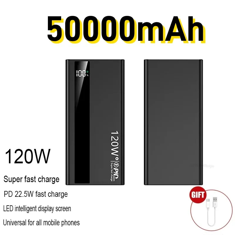 Power Bank 120W Fast Charging 50000mAh 100000mAh 200000mAh
