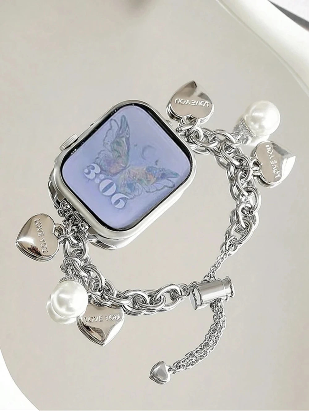 New Beads Metal Link Strap for Apple Watch Band
