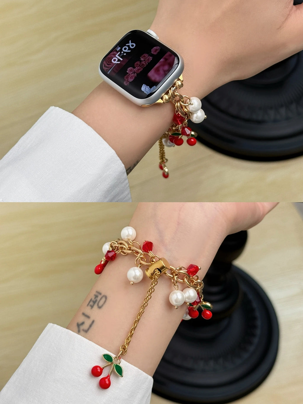 New Beads Metal Link Strap for Apple Watch Band