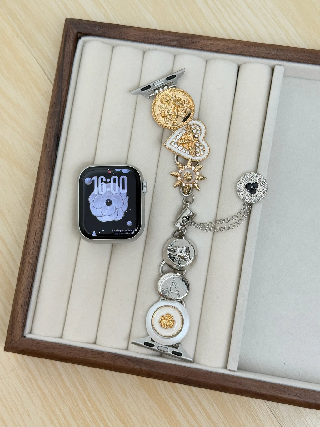 New Beads Metal Link Strap for Apple Watch Band