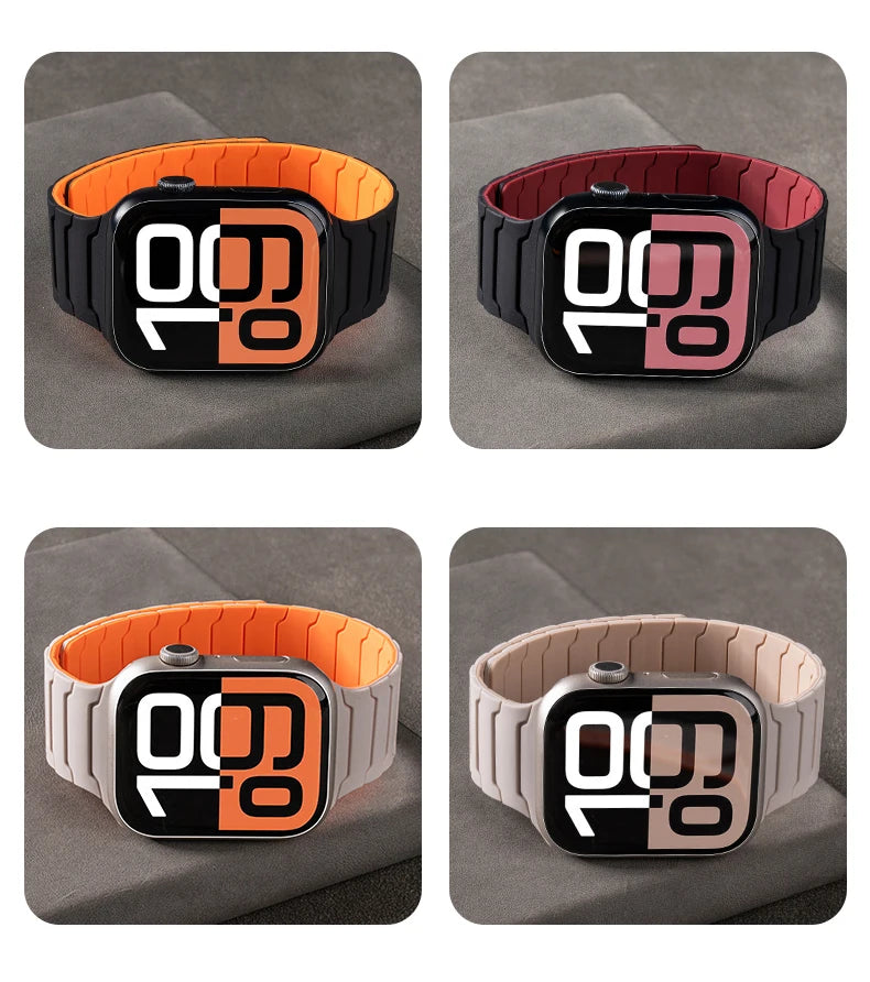 Magnetic Strap Bracelet for Smatwatch Apple - Silicone Bracelet Series 11 9 8 SE 10