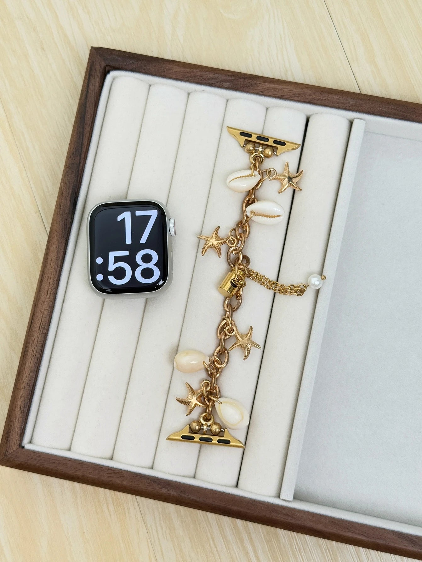 New Beads Metal Link Strap for Apple Watch Band