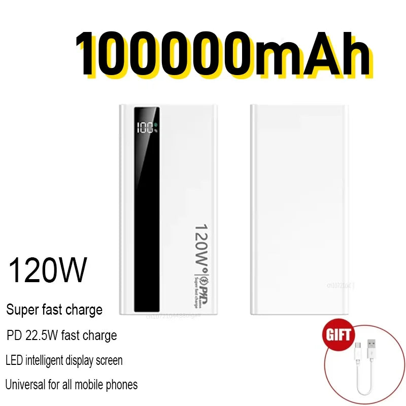 Power Bank 120W Fast Charging 50000mAh 100000mAh 200000mAh
