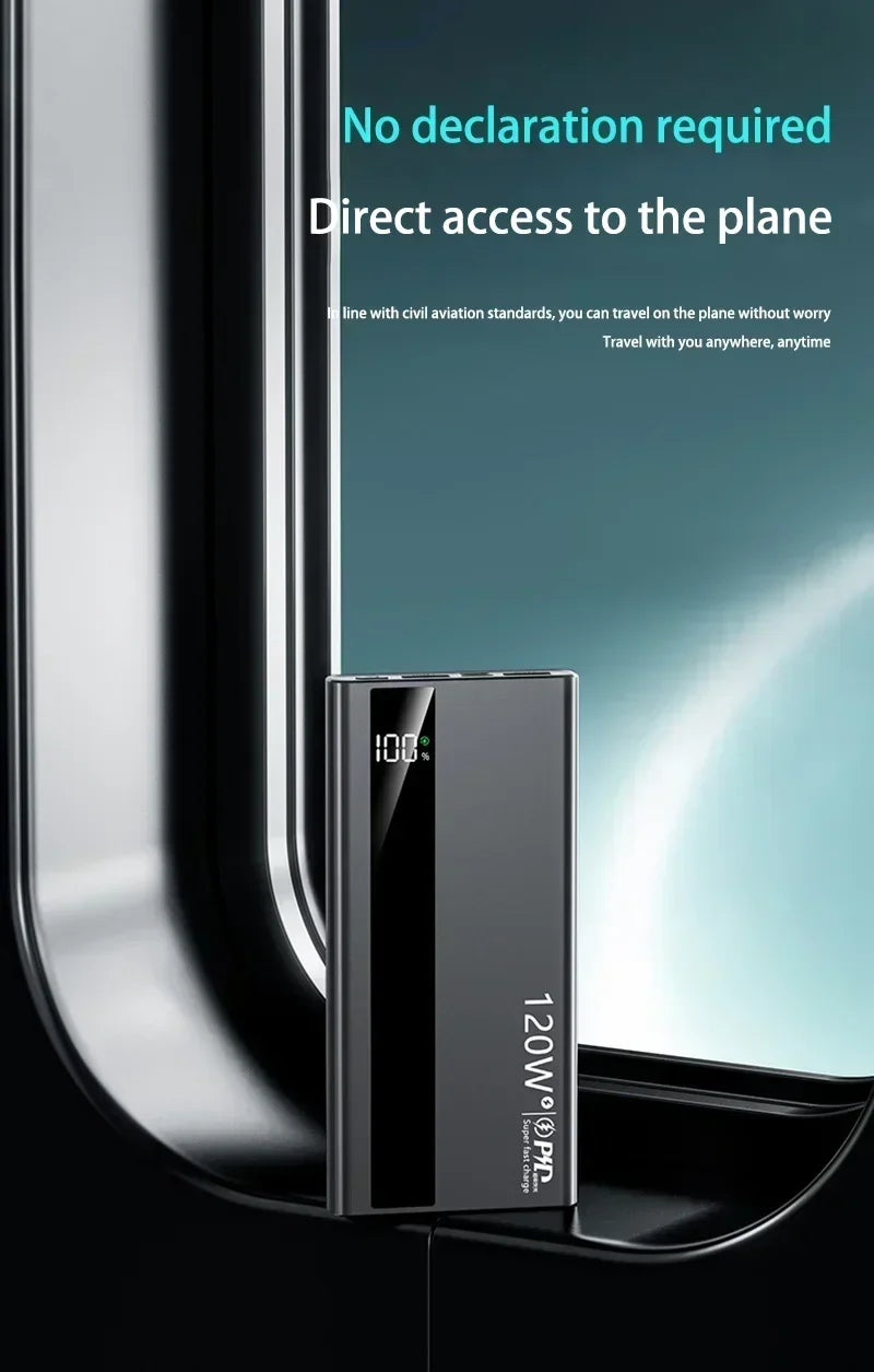 Power Bank 120W Fast Charging 50000mAh 100000mAh 200000mAh