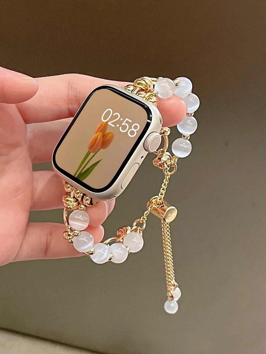 New Beads Metal Link Strap for Apple Watch Band