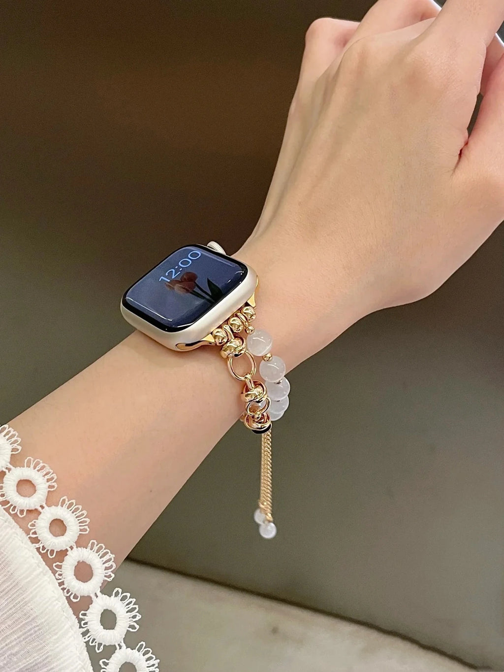 New Beads Metal Link Strap for Apple Watch Band
