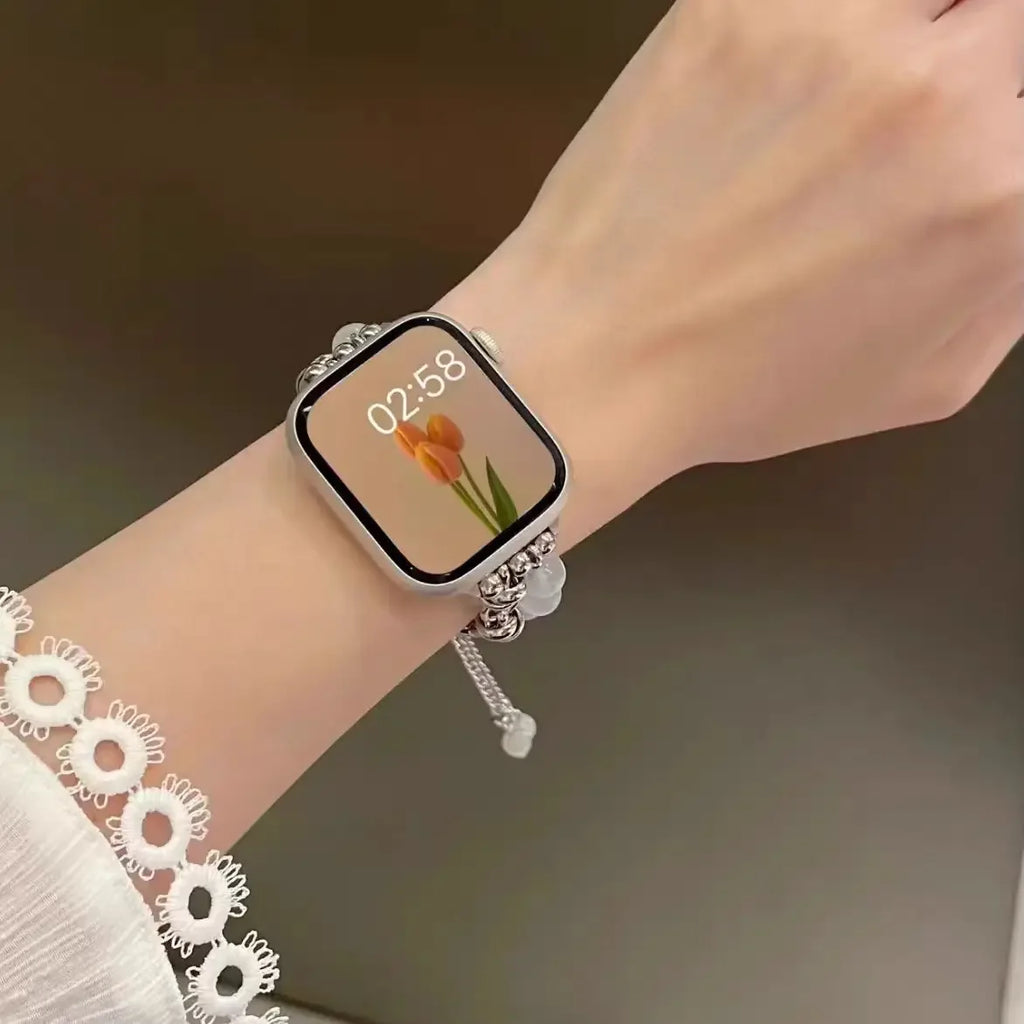 New Beads Metal Link Strap for Apple Watch Band