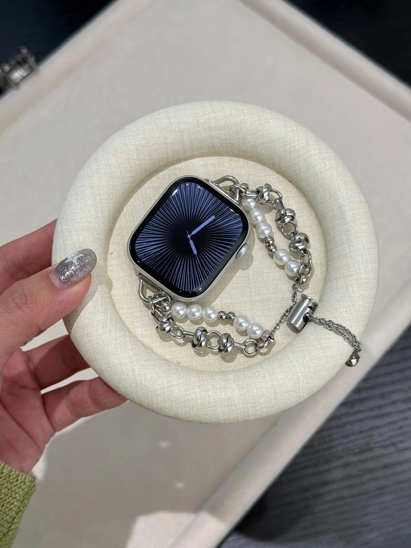 New Beads Metal Link Strap for Apple Watch Band