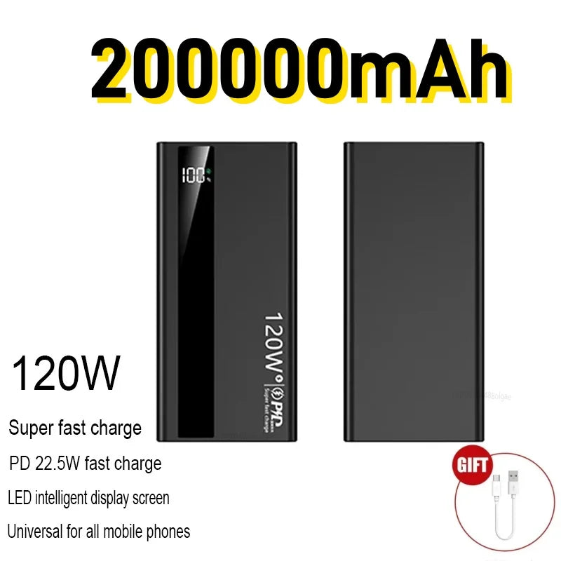 Power Bank 120W Fast Charging 50000mAh 100000mAh 200000mAh