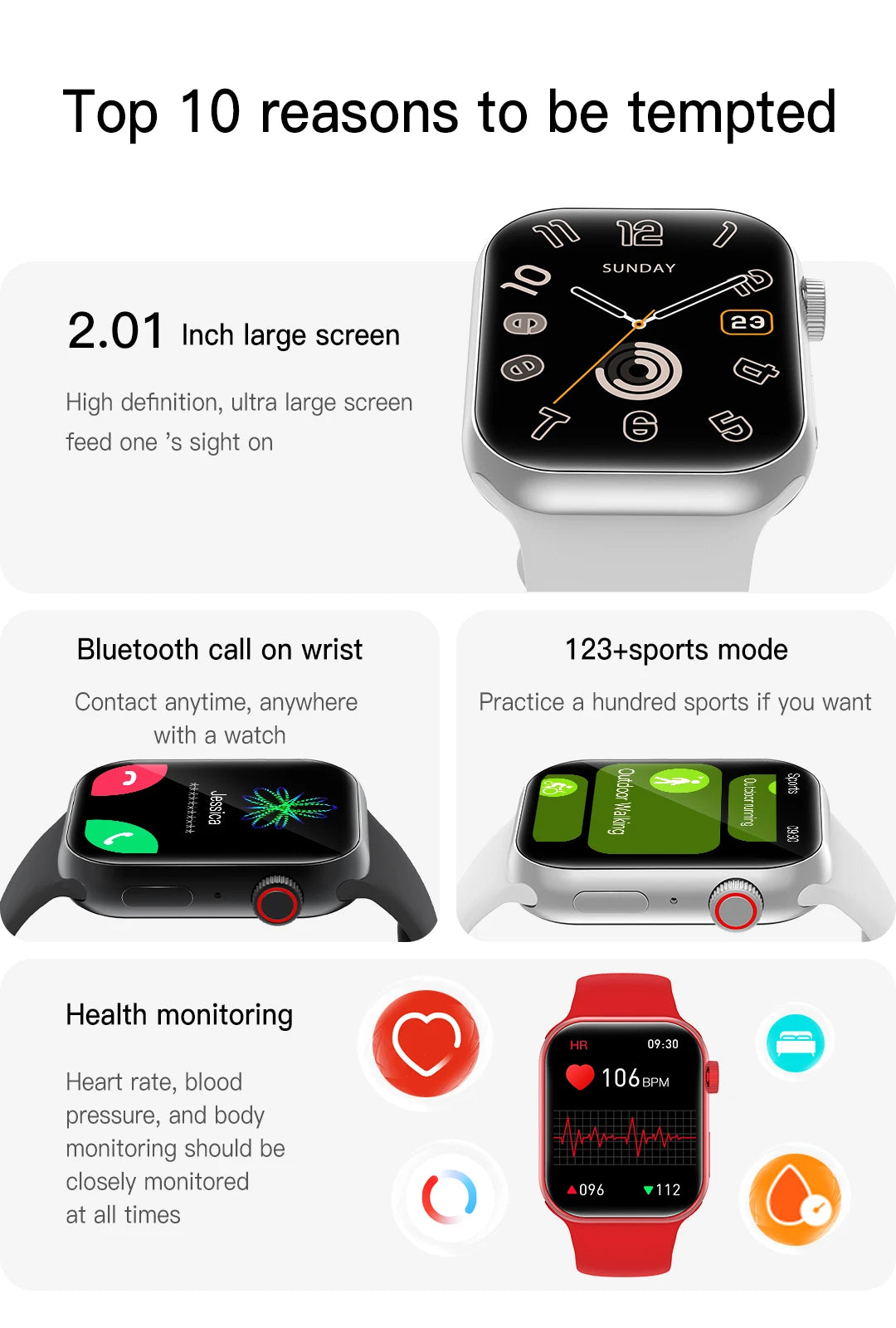 Smart Watch - compatible with Apple's Strap
